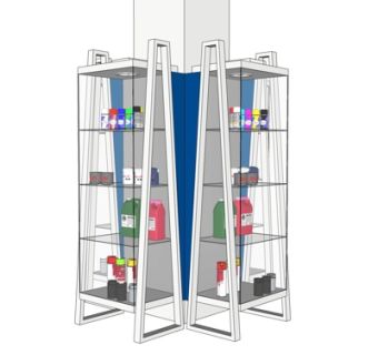 现代实木货架su模型