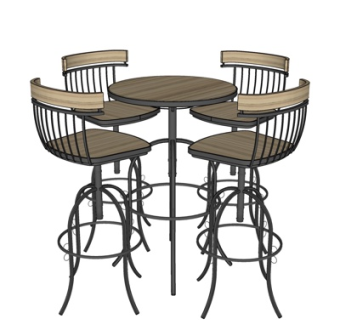 工业风金属休闲桌椅su模型