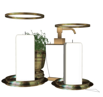 现代烛台灯su模型