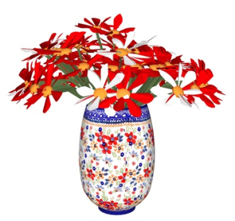 现代陶瓷花瓶花卉su模型