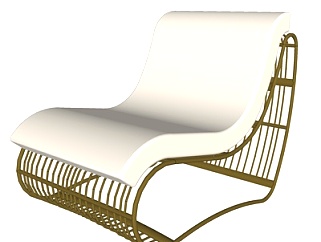 现代金属躺椅su模型
