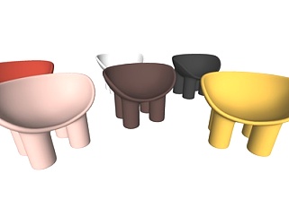 现代塑料<em>儿童椅</em>su<em>模型</em>