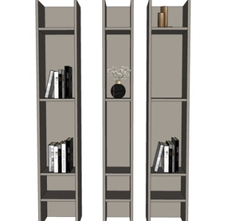 现代实木装饰柜su模型