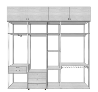 现代实木衣架衣柜su模型