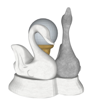 现代天鹅雕塑小品su模型