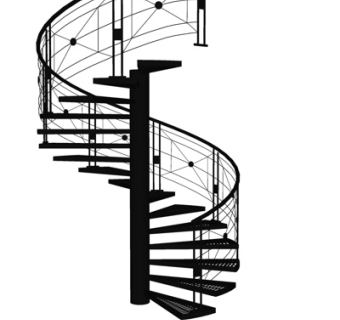 现代旋转楼梯su模型