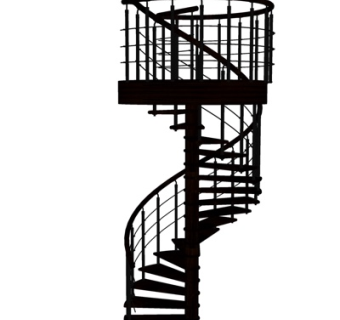 现代旋转楼梯su模型