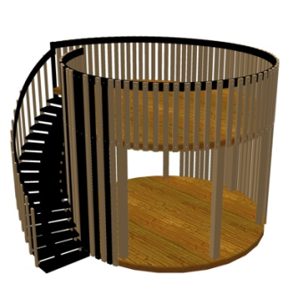 现代楼梯su模型