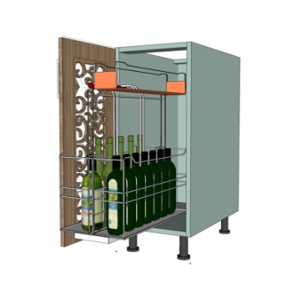 现代收缩形酒柜su模型