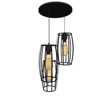 工业风金属吊灯su模型