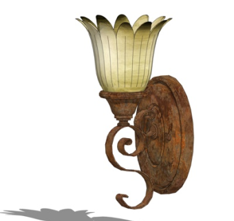 欧式金属壁灯su模型