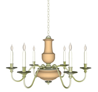 欧式金属吊灯su模型