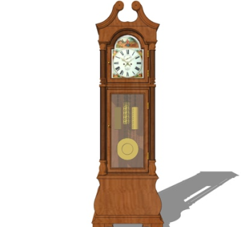 欧式金属摆钟su模型