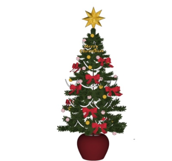 现代圣诞树装饰摆件su模型