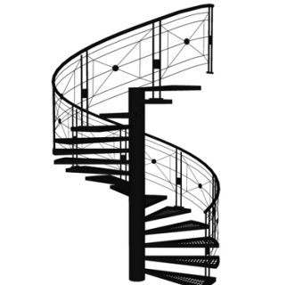 现代旋转楼梯su模型