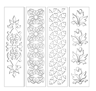 现代雕花屏风隔断su模型