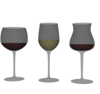 现代玻璃高脚杯su模型