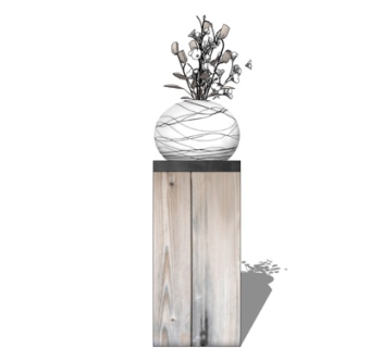 现代花瓶花卉su模型