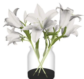 现代花瓶花卉su模型