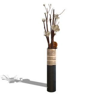 现代花瓶花卉su模型