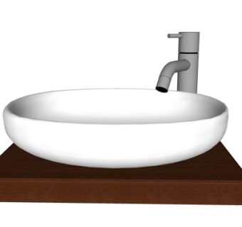 现代洗手台盆su模型