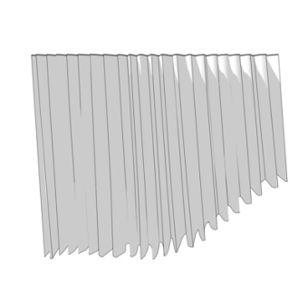 现代布艺窗帘su模型