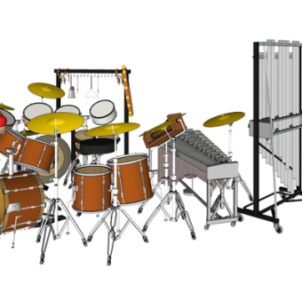 现代音乐设备su模型