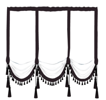 欧式布艺窗帘su模型