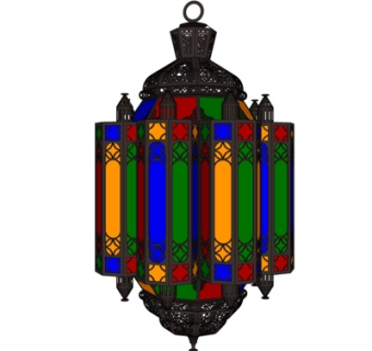 欧式金属吊灯su模型