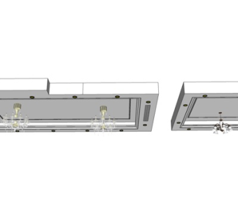 现代金属吊灯筒灯su模型