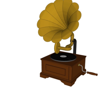 欧式金属留声机su模型