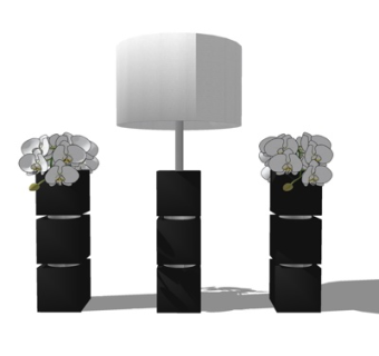 现代花瓶花卉su模型