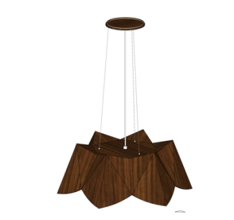 现代实木吊灯su模型