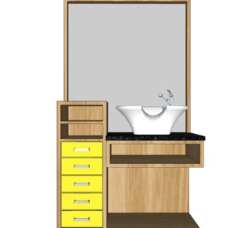 现代浴室洗手台su模型