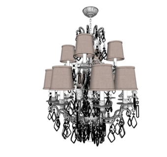 欧式水晶吊灯su模型