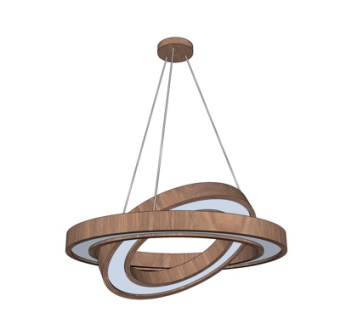 现代圆形实木吊灯su模型