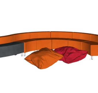 现代布艺休闲沙发su模型