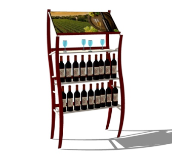 现代酒水架su模型