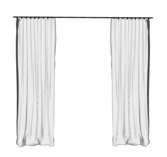 现代布艺窗帘su模型