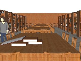 现代图书馆su模型