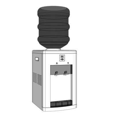 现代饮水机su模型