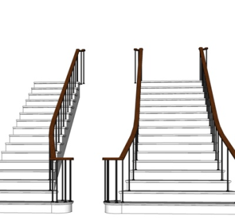 现代楼梯su模型