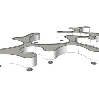 现代异形吊灯su模型