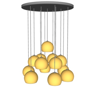 现代金属吊灯su模型