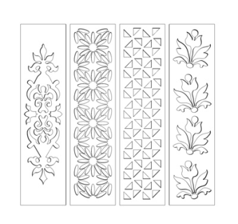 现代镂空隔断屏风su模型