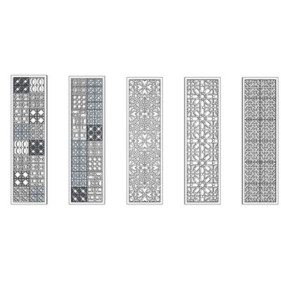 现代镂空隔断屏风su模型