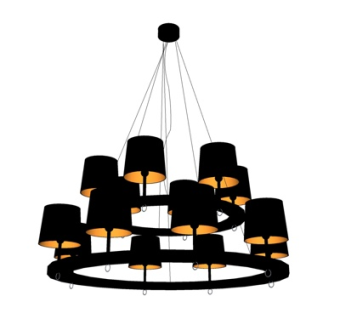 现代金属吊灯su模型