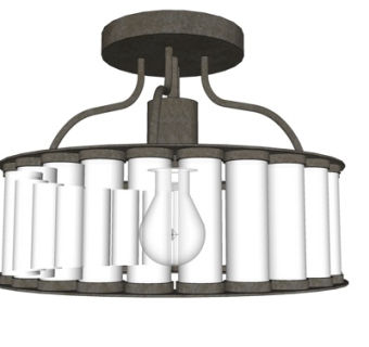 现代金属吊灯su模型