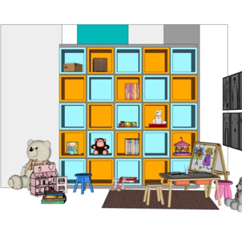 现代儿童画板su模型