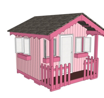 北欧小木屋外观su模型